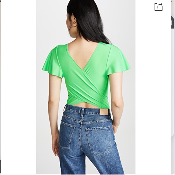 AMANDA UPRICHARD**Elle Lime Green Thong Bodysuit**Sm. $158 - Picture 6 of 8